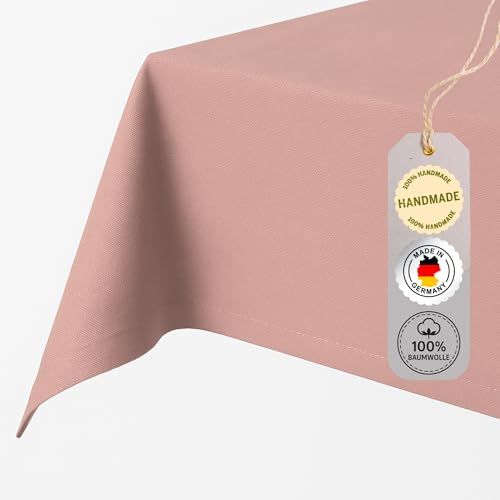 chambry Tischdecke 100% Baumwolle (Canvas) - Größe und Farbe wählbar - Handarbeit Made in Germany - robuste hochwertige Tischwäsche - Pink 110cm x 160cm von CHAMBRY MADE IN GERMANY