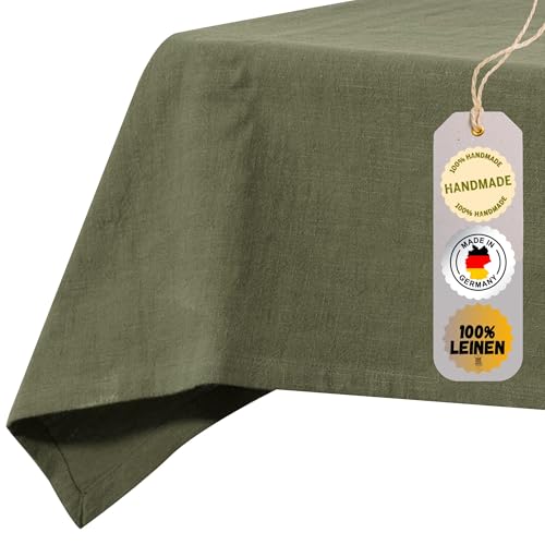chambry Tischdecke 100% Leinen Stonewashed – Handarbeit Made in Germany – Größe und Farbe wählbar – hochwertige und nachhaltige Tischwäsche aus Naturmaterial - Khaki 120cm x 120cm chambry Tischdecke 100% Leinen Stonewashed – Handarbeit Made in Germany – Größe und Farbe wählbar – hochwertige und nachhaltige Tischwäsche aus Naturmaterial - Khaki 120cm x 120cm von CHAMBRY MADE IN GERMANY
