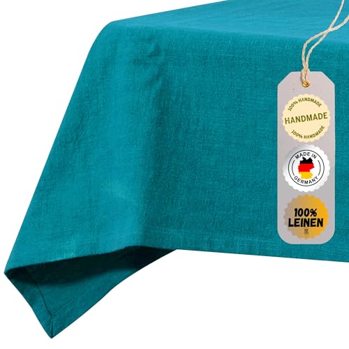 chambry Tischdecke 100% Leinen Stonewashed – Handarbeit Made in Germany – Größe und Farbe wählbar – hochwertige und nachhaltige Tischwäsche aus Naturmaterial - Petrol 120cm x 200cm chambry Tischdecke 100% Leinen Stonewashed – Handarbeit Made in Germany – Größe und Farbe wählbar – hochwertige und nachhaltige Tischwäsche aus Naturmaterial - Petrol 120cm x 200cm von CHAMBRY MADE IN GERMANY
