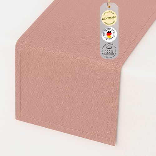 chambry Tischläufer 100% Baumwolle (Canvas) - Größe und Farbe wählbar - Handarbeit Made in Germany - nachhaltige hochwertige Tischdekoration - Pink 40cm x 260cm von CHAMBRY MADE IN GERMANY