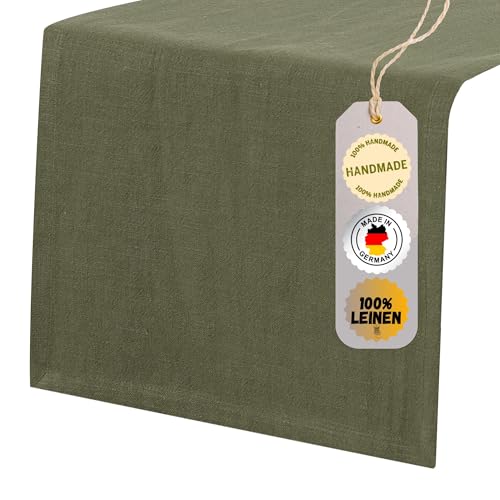 chambry Tischläufer 100% Leinen Stonewashed – Handarbeit Made in Germany – Größe und Farbe wählbar – natürliche und hochwertige Tischdekoration aus Naturmaterial Khaki 40cm x 180cm chambry Tischläufer 100% Leinen Stonewashed – Handarbeit Made in Germany – Größe und Farbe wählbar – natürliche und hochwertige Tischdekoration aus Naturmaterial Khaki 40cm x 180cm von CHAMBRY MADE IN GERMANY