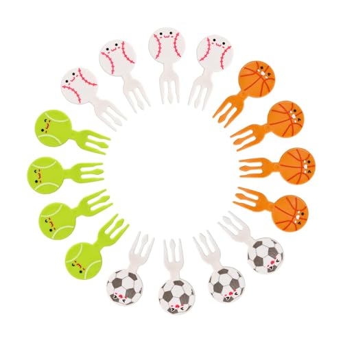 16 Stück Cartoon Obstgabeln Plastik Mini Obst Gabeln Mini Kinder Gabel Bento Obstgabeln Obstgabeln Kinder für Dessert Obst Partyzubehör Dekoration Kuchen Geburtstagsfeier von ＣＨＡＭＥＥＮ
