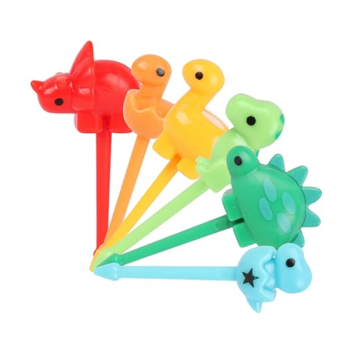 ＣＨＡＭＥＥＮ 24 Stück Food Picks Obstgabeln Kinder Spieße Kinder Mini Gabeln für Kinder Süße Dinosaurier Dessertobst Mittagsparty Mini Zahnstocher für Erwachsene Kinder von ＣＨＡＭＥＥＮ