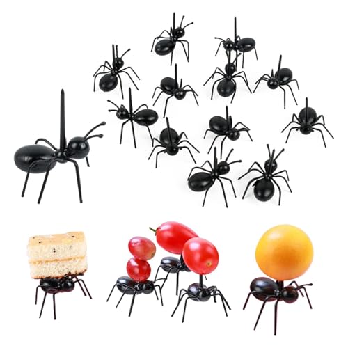 ＣＨＡＭＥＥＮ 36 Stück Fingerfood Spieße Ameisen Zahnstocher Ameisenfutter Picks Wiederverwendbar Snack Obstgabeln Kinder Ant Food Picks Mini Dessertgabel für Kuchen Dessert Sandwich Gebäck von ＣＨＡＭＥＥＮ