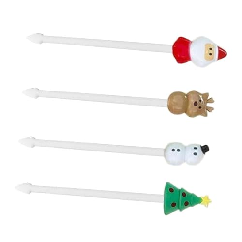 ＣＨＡＭＥＥＮ 4pcs Christmas Fruit Food Fork Set Festive Mini Toothpick for Cake Desserts Animal Shape Fruit Picks Party Cake Christmas Dessert Fruit Sign Cake Dessert Gebäck Party Supply von ＣＨＡＭＥＥＮ