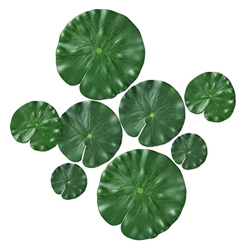 ＣＨＡＭＥＥＮ 8 Stück Künstliche Schwimmpflanze Lotus Blatt Simulation Pflanze Realistische Seerose Pad Garten Teich Pool Dekoration von ＣＨＡＭＥＥＮ