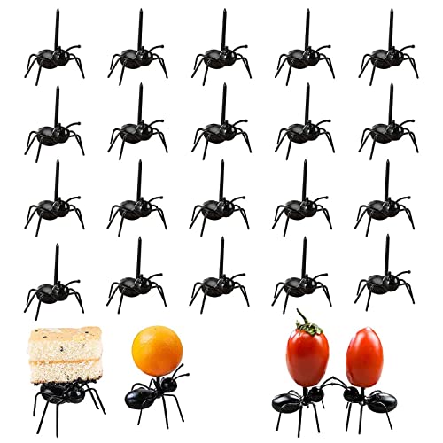 ＣＨＡＭＥＥＮ Ameisenzahnstocher Obst Dessert Gabel, 24 Stück Wiederverwendbare Food Picks, Mini Ameisen Obstgabel, Obstgabel Bewegen, Food Fork, Frucht Gabel, für Obst Kuchen Party von ＣＨＡＭＥＥＮ