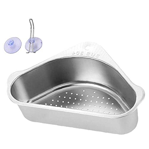 ＣＨＡＭＥＥＮ Sieb Edelstahl-Dreiecks-SpüLe Eck Sieb FüR KüChenspüLe KüChen-Dreiecks-Waschbecken-Sieb Waschbecken-Drain-Regal von ＣＨＡＭＥＥＮ
