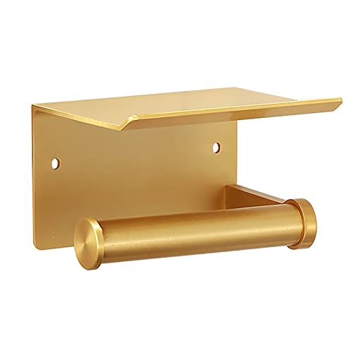 ＣＨＡＭＥＥＮ Toilettenpapierhalter Gold Klopapierhalter Edelstahl Mit Ablage Wandmontierter Wc Rollenhalter FüR Das Badezimmer von ＣＨＡＭＥＥＮ