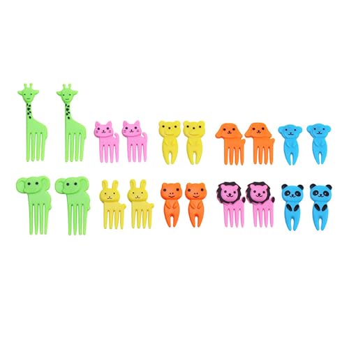 Küche Esszimmer Bar Werk Zeug für Mini Niedliche Cartoon Gabeln Wiederverwendbar Lustige Obstspieße für 20 Stück Tierfutter Picks für Mini Niedliche Cartoon Gabeln von ＣＨＡＭＥＥＮ
