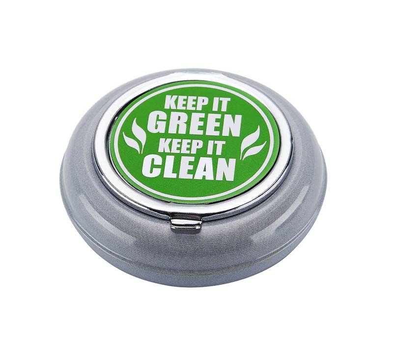 CHAMP Aschenbecher Taschen ASCHENBECHER Ø6,5cm mit Glutkiller Deckel Metall 22 (Grau), rund Reiseaschenbecher Mini Taschenaschenbecher Reise Outdoor von CHAMP
