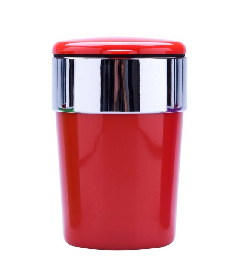 CHAMP Aschenbecher AUTO ASCHENBECHER mit Deckel für Getränkehalter LED Licht 57 (Rot), Autoaschenbecher Windaschenbech KFZ von CHAMP