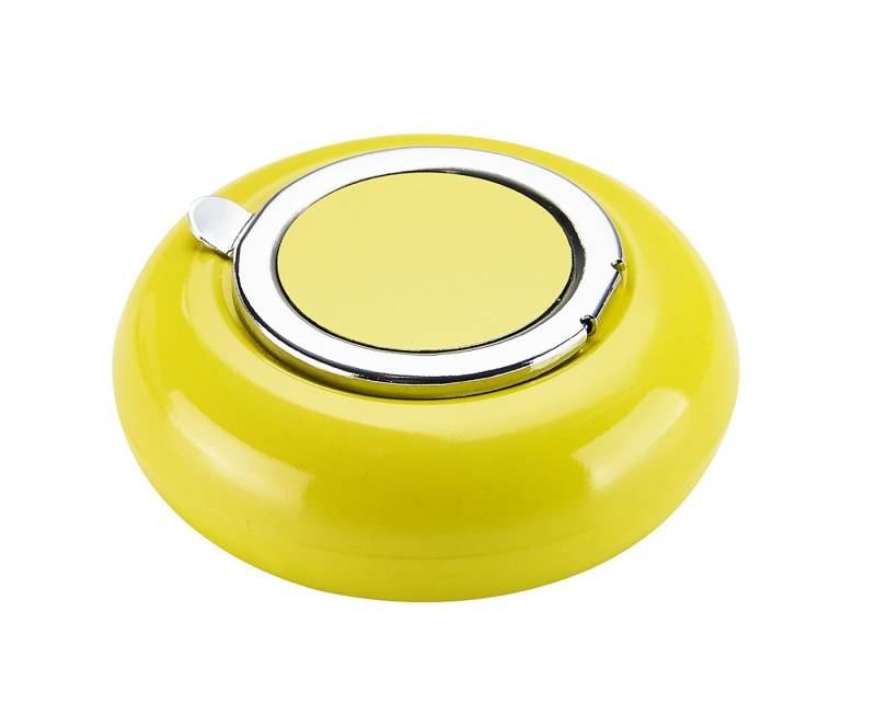 CHAMP Aschenbecher Taschen ASCHENBECHER Ø6,2cm mit Deckel Metall rund 24 (Gelb) von CHAMP