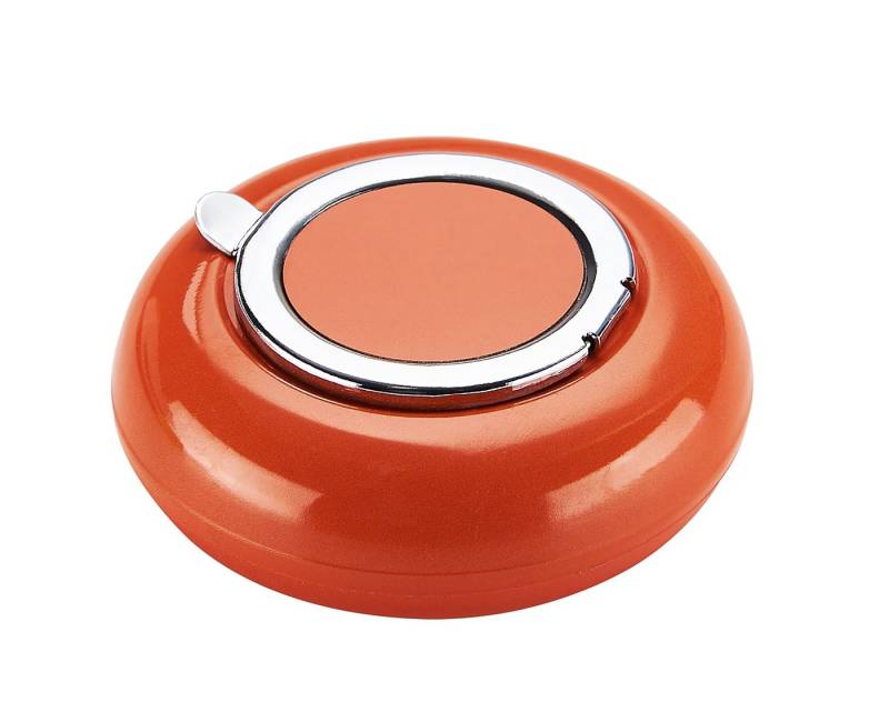 CHAMP Aschenbecher Taschen ASCHENBECHER Ø6,2cm mit Deckel Metall rund 24 (Orange), Reiseaschenbecher von CHAMP