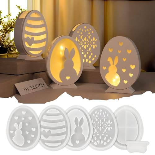 CHANCCI Silikonformen Gießformen Ostern,Silikonform Ostern Hase,Kaninchen Kerze Formen Silikon,Silikon Gießform Ostern,Osterhase Kerze Formen DIY Home Decoration von CHANCCI