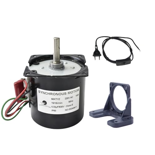 CHANCS 220V 60KTYZ 15-18RPM reversibler synchrone Reduziermotor mit Universalmotor Montagehalterung und Netzkabel von CHANCS