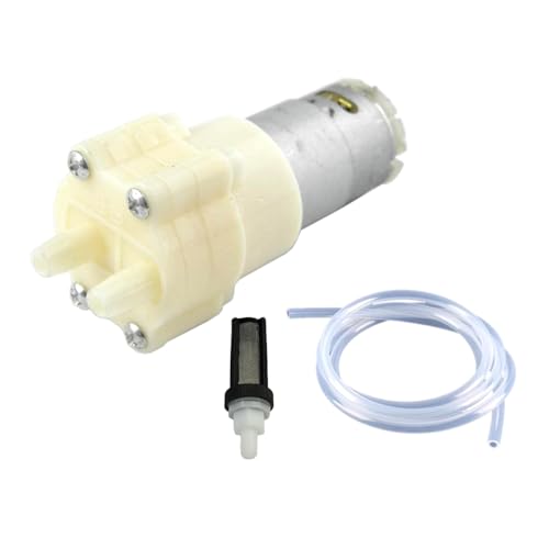 CHANCS 385 Diaphragm Self-priming Pump DC 6V-12V Motor Shock Absorption Wasserpumpen mit Silikonschlauch und Filter für den täglichen Wasserkreislauf von Fischbecken und Haushaltsgeräten von CHANCS