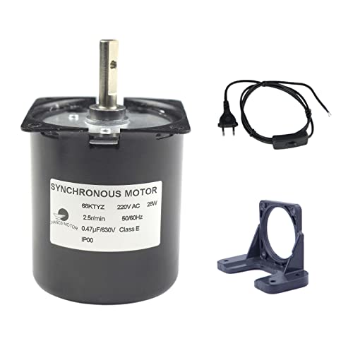 CHANCS 68KTYZ 220V 2,5RPM CW/CCW Drehmoment 100Kgf.cm Mini-Getriebe für niedrige Drehzahlen Eiserner Rostschutz-Getriebe-Festsitz Schalterstecker-Verlängerung von CHANCS