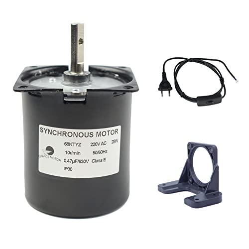 CHANCS 68KTYZ Elektromotor Barbecue High Torque 220V AC 10r/min mit Motorhalterung und Stromverlängerungskabel von CHANCS