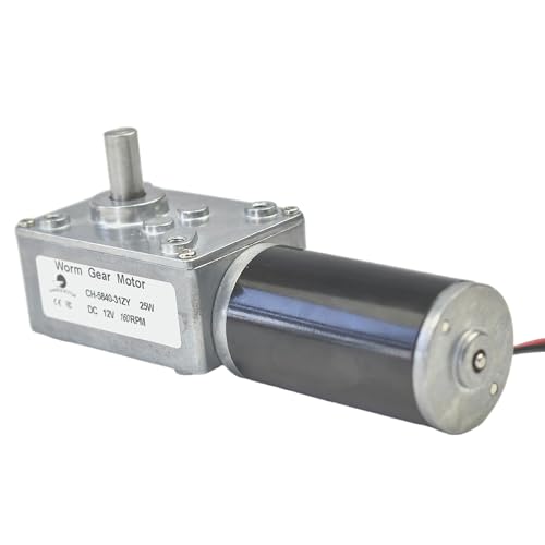 CHANCS DC 12V Getriebe Getriebemotor Umschaltbarer Schneckengetriebemotor 8mm Welle 160RPM für Parkplatzsperre,Arbeitsplatte von CHANCS