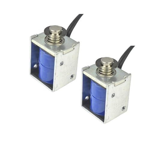 CHANCS DC 6 – 12 V Micro Schieben Ziehen Elektromagnet Mini Magnetantrieb Linear Magnetventil Corsa 3 mm offener Rahmen Elektromagnet linear 2 Stück von CHANCS