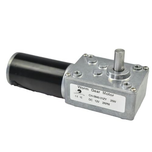 CHANCS Getriebemotor 2RPM 8mm Welle 12V DC Getriebemotor für elektrische Ventilatoren, Beauty Instrument von CHANCS