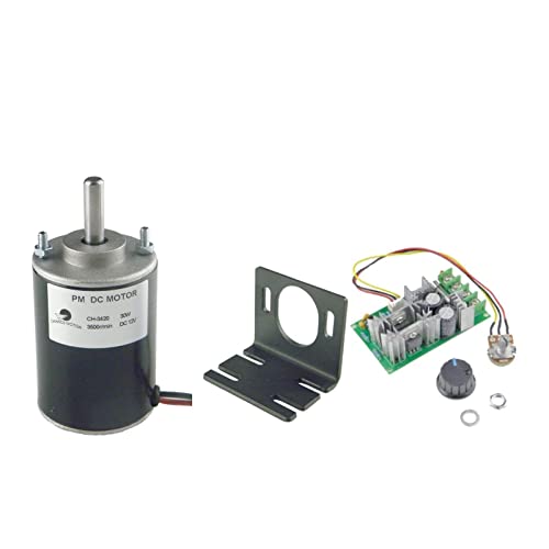 CHANCS Getriebemotor mit großem Drehmoment CH-3420 Elektromotor 12V DC Motor 3500RPM mit 20A PWM DC Motor Speed Controller mit Halterung von CHANCS
