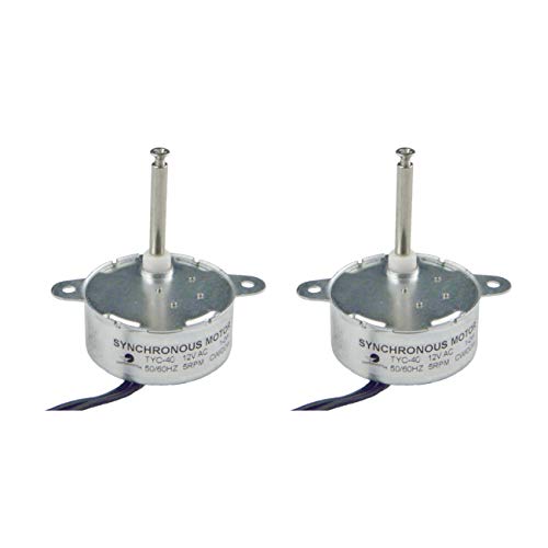 CHANCS Kleiner Synchronmotor TYC-40 12V 5RPM AC Innenwellenlänge 33mm Langsamlauf-Elektromotor 2PCS von CHANCS