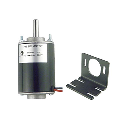 CHANCS Mini-Elektro-Permanentmagnet-Motor-Motoren Montagehalterung Schwarz CH-3420 24V DC 7000RPM Minor Shaft Upgrade Motor von CHANCS