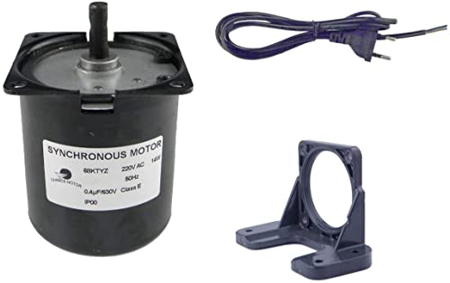 CHANCS Niedriger Geschwindigkeit Permanentmagnet Untersetzungsmotor reversibel 220V 60KTYZ 50U/min und Netzkabel-Schaltstecker Fester Sitzplatz von CHANCS