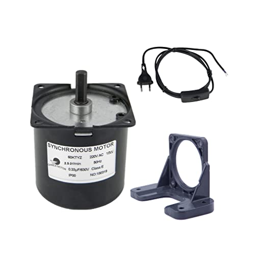 CHANCS Permanentmagnet-Synchrongetriebemotor 220V 60KTYZ 2,5RPM Drehmoment 80Kgf.cm mit Halterung und Stromkabel Mini-Getriebe Elektromotor CHANCS Permanentmagnet-Synchrongetriebemotor 220V 60KTYZ 2,5RPM Drehmoment 80Kgf.cm mit Halterung und Stromkabel Mini-Getriebe Elektromotor von CHANCS