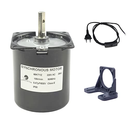 CHANCS Synchron-Untersetzungsmotor umschaltbar 68KTYZ 100RPM 220V Getriebemotor Halterung und Netzkabel von CHANCS