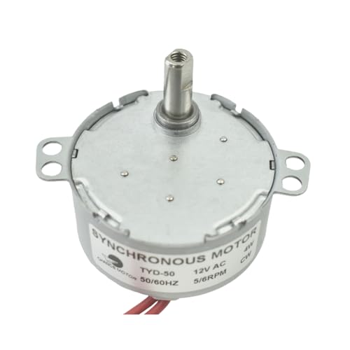 CHANCS Synchronmotor Micro Motor TYD-50 12V AC 5-6RPM Drahtwelle 19mm Festdrehung CW Elektrischer Getriebemotor für Marionetten von CHANCS