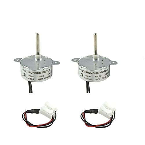 CHANCS Synchronmotor TYC-40 DC 12V 5RPM Innenwellenlänge 33mm für Weihnachtsdekoration Mikromotor 2 Stück von CHANCS