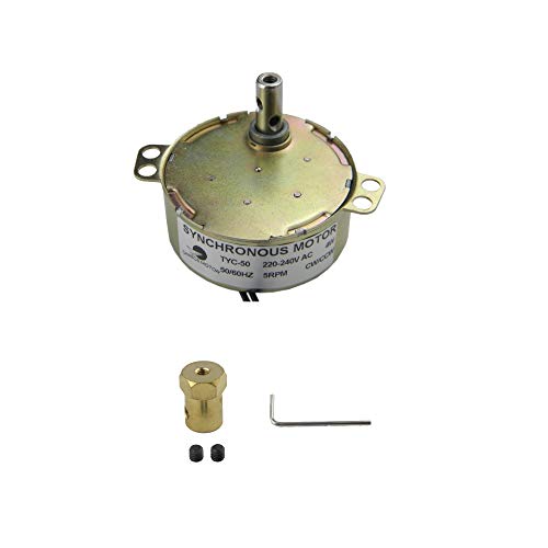 CHANCS Synchronmotor TYC-50 220 V 5-6 U/min Plattenspielermotor mit 7 mm flexiblem Kupplungsstecker Elektromotor Plattenspielergetriebe für Mikrowellenherd von CHANCS