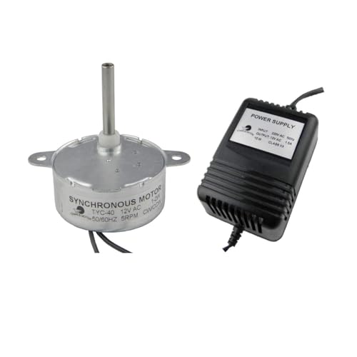 CHANCS Synchronmotor TYC40, 12 V, 5 U/min, 33 mm AC, 5 U/min, mit Netzadapter – Eingang 100/240 V AC 12 V Elektromotor-Set für Weihnachtsdekoration CHANCS Synchronmotor TYC40, 12 V, 5 U/min, 33 mm AC, 5 U/min, mit Netzadapter – Eingang 100/240 V AC 12 V Elektromotor-Set für Weihnachtsdekoration von CHANCS