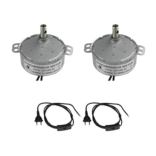 CHANCS TYC-50 220 V 15-18 U/min Elektrischer Synchronmotor mit 1,8 m langem Netzkabel Schalter Inline-Fußdrucklampe 2PCS von CHANCS