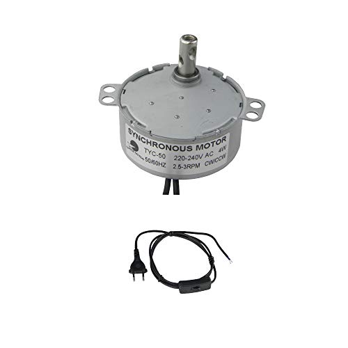 CHANCS TYC-50 220 V 2,5–3 U/min Synchronmotor-Kit mit Lampenkabel, 1,8 m Länge, Netzkabel, Schalterstecker Inline-Fußdrucklampe von CHANCS