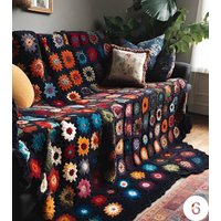 Boho Grandma Square Häkeldecke Afghan Vintage Style Decke von CHANDAKA