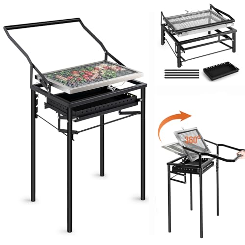 CHANGEMOORE 360° drehbarer Holzkohlegrill 304 Edelstahl Gittergitter Camping Grill Holzkohle, Zwei Grillmodi Klappgrill Tragbarer Grill,Für Camping Garten Picknick, 52x 35x 84cm CHANGEMOORE 360° drehbarer Holzkohlegrill 304 Edelstahl Gittergitter Camping Grill Holzkohle, Zwei Grillmodi Klappgrill Tragbarer Grill,Für Camping Garten Picknick, 52x 35x 84cm von CHANGEMOORE