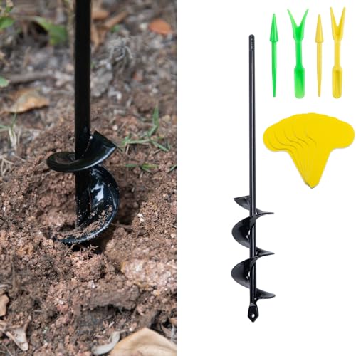 CHANGEMOORE 4.6x37cm Gartenbohrer Erdbohrer für Bohrmaschine zum 2 Set kleine Schaufeln and 100 Stück Etikettenkarten, Pflanzbohrer für Akkuschrauber, Solider Kernschaft Spiralbohrer Erdbohrer CHANGEMOORE 4.6x37cm Gartenbohrer Erdbohrer für Bohrmaschine zum 2 Set kleine Schaufeln and 100 Stück Etikettenkarten, Pflanzbohrer für Akkuschrauber, Solider Kernschaft Spiralbohrer Erdbohrer von CHANGEMOORE