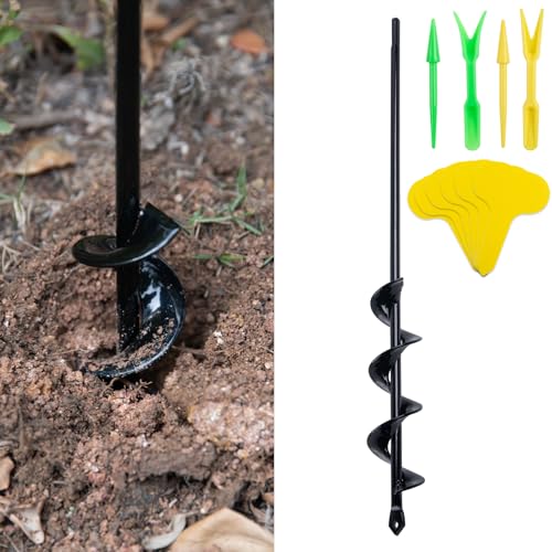 CHANGEMOORE 4x22cm Gartenbohrer Erdbohrer für Bohrmaschine zum 2 Set kleine Schaufeln and 100 Stück Etikettenkarten, Pflanzbohrer für Akkuschrauber, Solider Grabungswerkzeug zum Pflanzen und Bohren CHANGEMOORE 4x22cm Gartenbohrer Erdbohrer für Bohrmaschine zum 2 Set kleine Schaufeln and 100 Stück Etikettenkarten, Pflanzbohrer für Akkuschrauber, Solider Grabungswerkzeug zum Pflanzen und Bohren von CHANGEMOORE