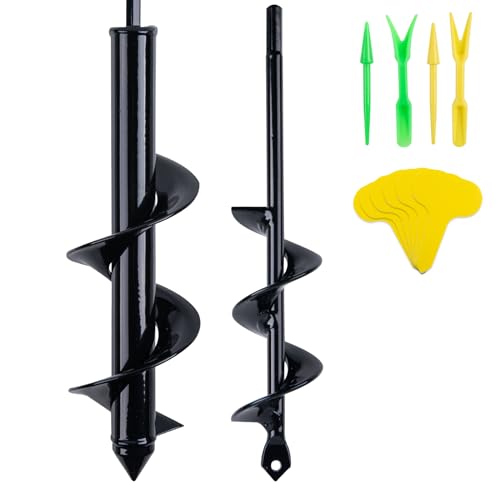 CHANGEMOORE 8X30cm+4x22cm Garten Schnecken, Gartenbohrer Erdbohrer für akkuschrauber zum 2 Set kleine Schaufeln and 100 Stück Pflanzetiketten, Solider Kernschaft Pflanzbohrer Erdbohrer CHANGEMOORE 8X30cm+4x22cm Garten Schnecken, Gartenbohrer Erdbohrer für akkuschrauber zum 2 Set kleine Schaufeln and 100 Stück Pflanzetiketten, Solider Kernschaft Pflanzbohrer Erdbohrer von CHANGEMOORE