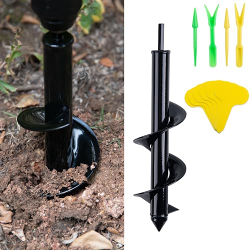 CHANGEMOORE 8X30cm Garten Erdbohrer zum 2 Set kleine Schaufeln and 100 Stück Etikettenkarten, Pflanzbohrer Erdbohrer für Bohrmaschine, Solider Kernschaft Gartenbohrer Erdbohrer für akkuschrauber CHANGEMOORE 8X30cm Garten Erdbohrer zum 2 Set kleine Schaufeln and 100 Stück Etikettenkarten, Pflanzbohrer Erdbohrer für Bohrmaschine, Solider Kernschaft Gartenbohrer Erdbohrer für akkuschrauber von CHANGEMOORE