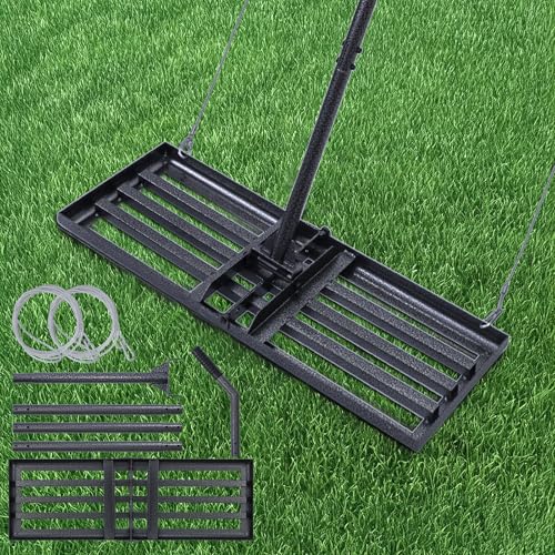 CHANGEMOORE Verdickter Rasenrechen 76,5x25cm, Rostfrei lackierter Rakel mit Silikongriff – Nivellierrechen für Sanden, Rasenpflege & Bodenebnung Ausgestattet mit Drahtseil zum mechanischen Ziehen von CHANGEMOORE
