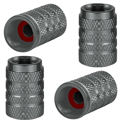 CHANGKAIFA Alu Ventilkappen 4 Stück Ventildeckel für VW Arteon Shooting Brake 3H9 I 2020-2024, Aluminium Reifenventilkappen-Set Luftdicht Anschrauben Korrosionsbeständig,Grey von CHANGKAIFA