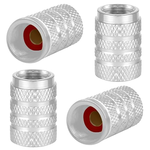CHANGKAIFA Alu Ventilkappen 4 Stück Ventildeckel für VW ID.3 E11 I 2020-2024, Aluminium Reifenventilkappen-Set Luftdicht Anschrauben Korrosionsbeständig,Silver von CHANGKAIFA