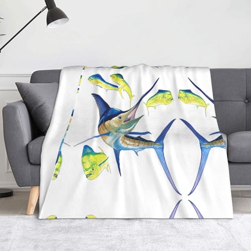 CHANGLEI Fish Art weiche Flanell-Fleecedecke, leicht, warm, einseitig bedruckt, für Sofa, Camping, Reisen, Anti-Pilling, maschinenwaschbar, 152,4 x 127,7 cm CHANGLEI Fish Art weiche Flanell-Fleecedecke, leicht, warm, einseitig bedruckt, für Sofa, Camping, Reisen, Anti-Pilling, maschinenwaschbar, 152,4 x 127,7 cm von CHANGLEI