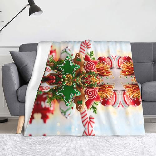 CHANGLEI Lebkuchenmann-Süßigkeiten-Überwurf, weiche Flanell-Fleece-Decke, leicht, warm, einseitig bedruckt, für Sofa, Camping, Reisen, Anti-Pilling, maschinenwaschbar CHANGLEI Lebkuchenmann-Süßigkeiten-Überwurf, weiche Flanell-Fleece-Decke, leicht, warm, einseitig bedruckt, für Sofa, Camping, Reisen, Anti-Pilling, maschinenwaschbar von CHANGLEI