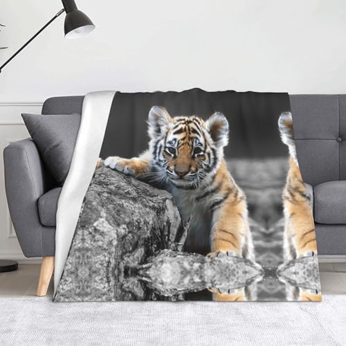 CHANGLEI Niedlicher Tiger, weiche Flanell-Fleece-Decke, leicht, warm, einseitig bedruckt, für Sofa, Camping, Reisen, Anti-Pilling, maschinenwaschbar CHANGLEI Niedlicher Tiger, weiche Flanell-Fleece-Decke, leicht, warm, einseitig bedruckt, für Sofa, Camping, Reisen, Anti-Pilling, maschinenwaschbar von CHANGLEI